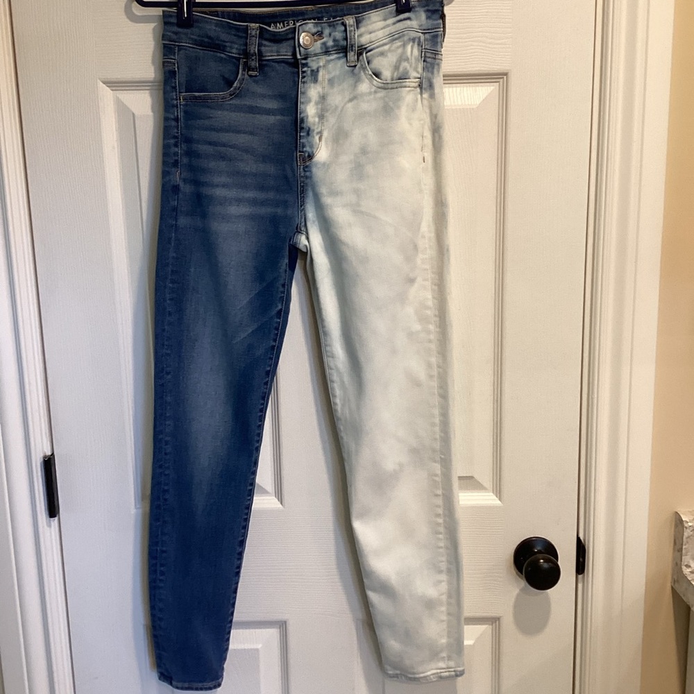 American Eagle Next Level Stretch Two-toned Skinny Jean, Size 8 Short